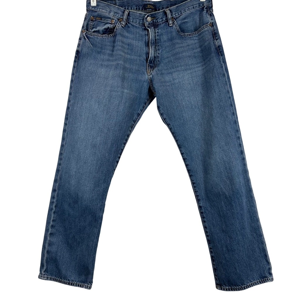 Polo Ralph Lauren Mens Classic Fit Straight Leg Blue Denim Jeans 36 Medium‎ Wash